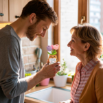 Handmade Crochet Tulip Mum Gift with Sweet Message – “I Always Need You Mum” - Image 2