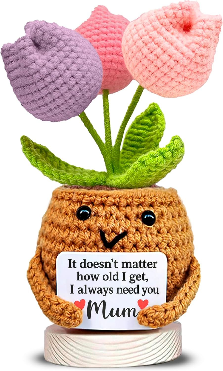 download (25) Handmade Crochet Tulip Mum Gift with Sweet Message – “I Always Need You Mum” - Image 1