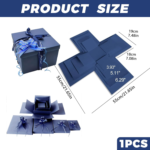 DIY 5 Layer Explosion Gift Box,Surprise Birthday & Anniversary Memory Box,Creative Keepsake Gift (Blue) - Image 4