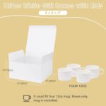 10pcs Gift Boxes Paper Gift Boxes with Lids for Gifts, Crafts, Cupcake Packaging Boxes Easy to Assemble Boxes 20 x 20 x 10 cm White - Image 3