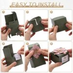 Wedding Favor Boxes, (2.5 x 2.5 Inch, White)(25 Pcs), Square Paper Flower Candy Boxes with Dark Red Floral Decor Thanks Card, Suitable for Wedding/Birthday/Party/Decorations/Gift - Image 3