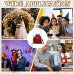 Velvet Drawstring Bags, (6.3 x 6.7 Inch, Dark Red/Yellow) (20 Pcs), Flannel Jewelry Bags with Pearl and Tassel Mini Candy Packaging Storage Pouches, Suit for - Wedding/Favor/Party - Image 6